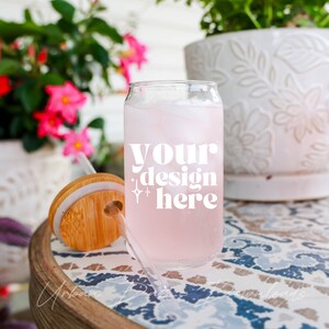 sipper glass mockup 16 oz glass can mockup drinkware mockups  mockup 16oz clear glass can mockup 16oz libbey glass