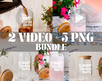 Wideo z mockupem puszki szklanej Zestaw wideo z mockupem szklanki do picia Printify Sipper Wideo z mockupem szklanki Libbey Estetyczny mockup kubka Stylizowane zdjęcie stockowe