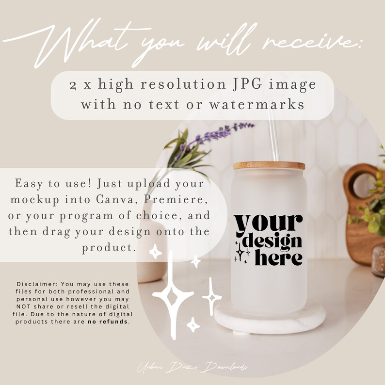 May include: A white frosted glass tumbler with a bamboo lid and a straw. The tumbler has the text "your design here" in black. The tumbler is sitting on a white coaster and a white surface.