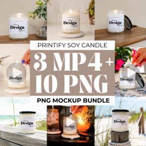 Printify Candle Mockup Bundle White Candle Video Bundle Minimalist Candle Mockup Bundle White Soy Candle Mockup Bundle
