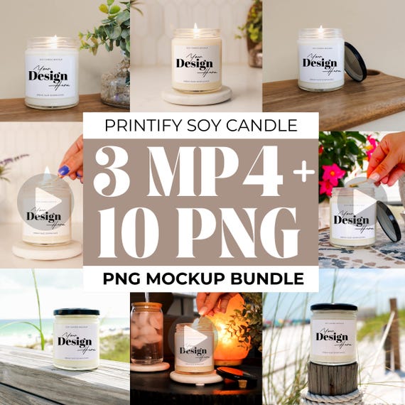 White Soy Candle Video Mockup Bundle Printify Candle Mockup Bundle Minimalist Candle Mockup Bundle Aesthetic Candle Mockup Video Bundle