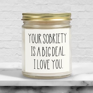 Sobriety Gift, Sober Support Candle for Those in Addiction Recovery, AA/NA Sponsee Gift, 12 Step , Soberversary Candle, Sober Friend Gift