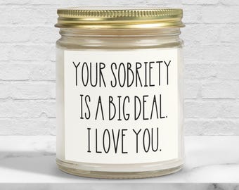 Sobriety Gift, Sober Support Candle for Those in Addiction Recovery, AA/NA Sponsee Gift, 12 Step , Soberversary Candle, Sober Friend Gift