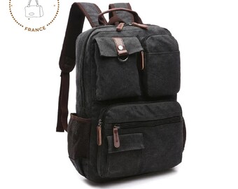 Canvas  Backpack Oil Wax Canvas Leather Travel Backpack Bag Large Waterproof Daypack Retro Bagpack Rucksack gift for her/him