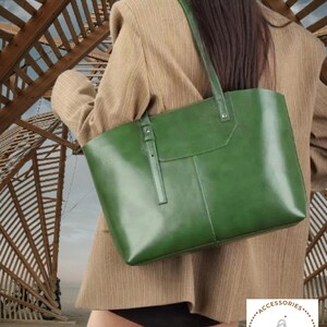 Genuine leather Tote bag , Real leather shoulder bag, Woman Leather handbag, handbag women designer, handbag womens vintage image 1