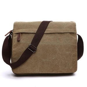 Canvas shoulder bag Urban Canvas Messenger Bag Shoulder Bag Crossbody Bag Canvas laptop bag Khaki