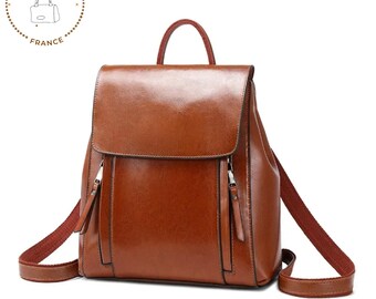 Leather Backpack  woman Convertible Shoulder Bag, Genuine leather Bookbag , Woman Leather Backpack, Shoulder Bag, Laptop Bag, Gift for her