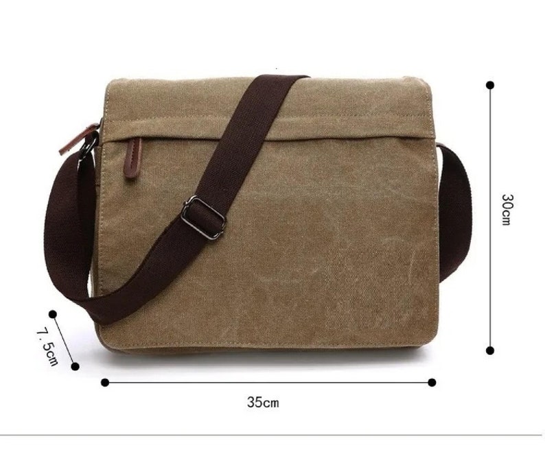 Canvas shoulder bag Urban Canvas Messenger Bag Shoulder Bag Crossbody Bag Canvas laptop bag image 7
