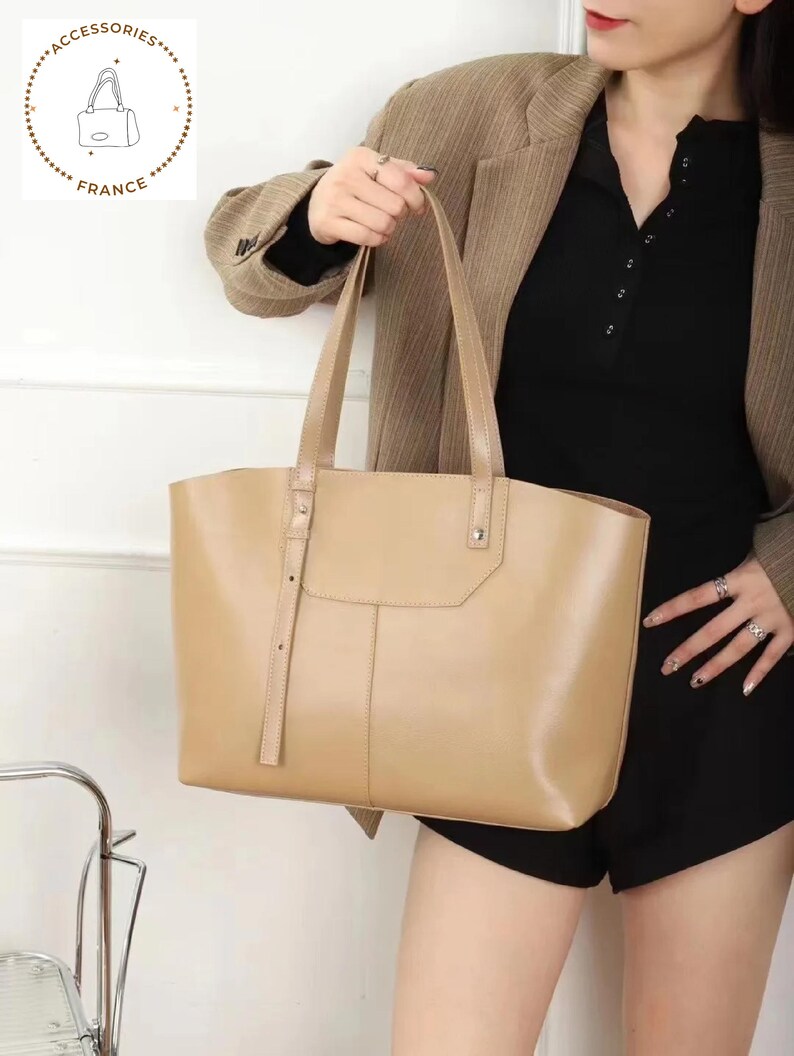 Genuine leather Tote bag , Real leather shoulder bag, Woman Leather handbag, handbag women designer, handbag womens vintage image 4