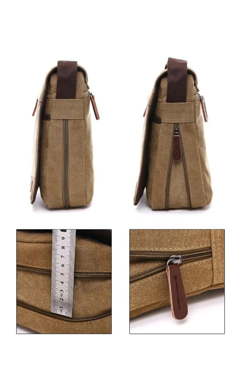 Canvas shoulder bag Urban Canvas Messenger Bag Shoulder Bag Crossbody Bag Canvas laptop bag image 8