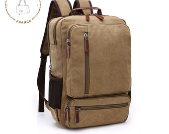 Canvas  Backpack Oil Wax Canvas Leather Travel Backpack Bag Large Waterproof Daypack Retro Bagpack Rucksack gift for her/him