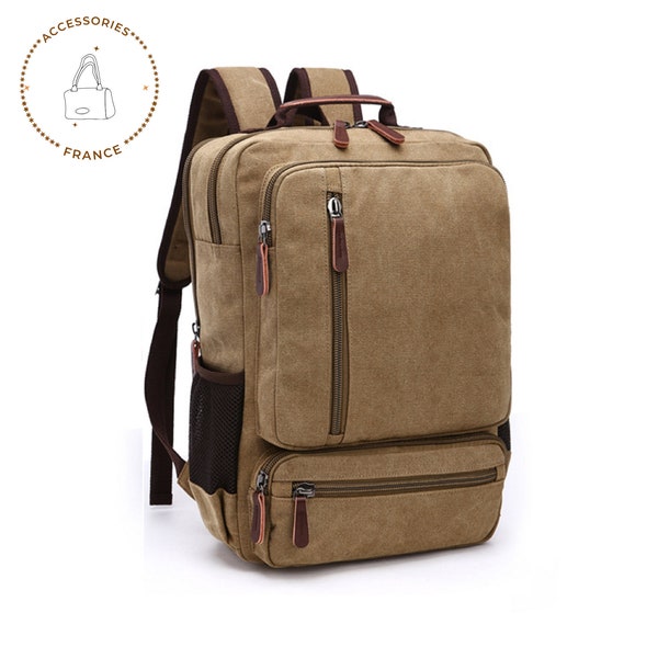 Canvas  Backpack Oil Wax Canvas Leather Travel Backpack Bag Large Waterproof Daypack Retro Bagpack Rucksack gift for her/him