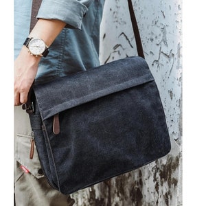 Canvas shoulder bag Urban Canvas Messenger Bag Shoulder Bag Crossbody Bag Canvas laptop bag image 1