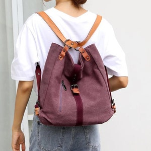 Convertible backpack, tote bag convertible backpack, bag for flower lover, Tote backpack,Laptop Backpack,College backpack, City backpack image 2