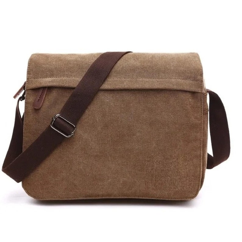 Canvas shoulder bag Urban Canvas Messenger Bag Shoulder Bag Crossbody Bag Canvas laptop bag Marron