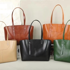 Genuine leather Tote bag , Real leather shoulder bag, Woman Leather handbag, handbag women designer, handbag womens vintage image 9
