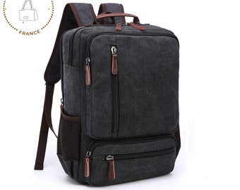 Canvas  Backpack Oil Wax Canvas Leather Travel Backpack Bag Large Waterproof Daypack Retro Bagpack Rucksack gift for her/him