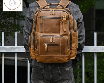 Leather Backpack, Brown Leather Backpack, Rucksack, Personalized Men Leather Backpack, Hipster Backpack gifts for  her and him