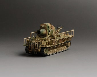 Modello pressofuso con mortaio semovente tedesco 1:144 Morser Karl Gerat