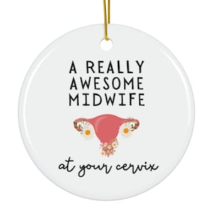 Barnmorska vid din livmoderhals, keramisk prydnad, CPM, traditionell barnmorska, julklapp till barnmorska, förlossningsarbetare, förlossningsstöd, förlossningsteam