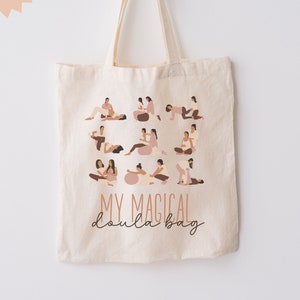 Birth Worker Bag, Cotton Canvas Tote Bag, Doula Bag, Labor Support Tote, Gift for New Doula, Birth Worker Thank You Gift, Doula Tote Bag