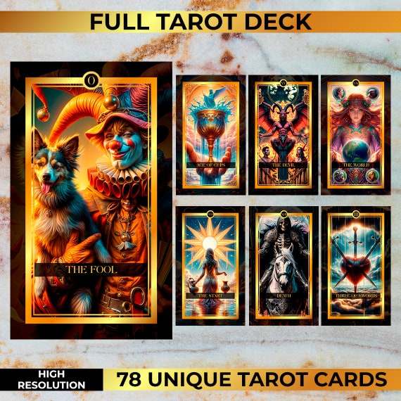 Tarot Cards Deck Set, 78 Klassieke Tarot Kaarten voor Beginners & Expert Readers Oppervlak Laser Tarot Card Deck met Gids Boek Engels Instructies