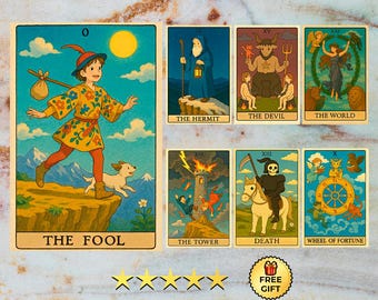Studio Ghibli Tarot Deck Complete 78 Cards Inspired by Studio Ghibli & Miyazaki Art | Anime Style | Cartoon Tarot | Oracle PNG PDF + Poster