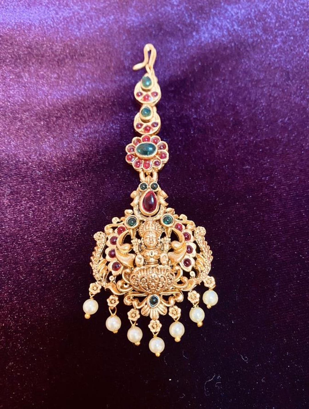 Set of Antique Bridal Mangtika|indian Wedding Jewellery|laxmi