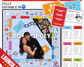 Custom Monopoly Game Template: Editable Canva Board Game (Digital Download)