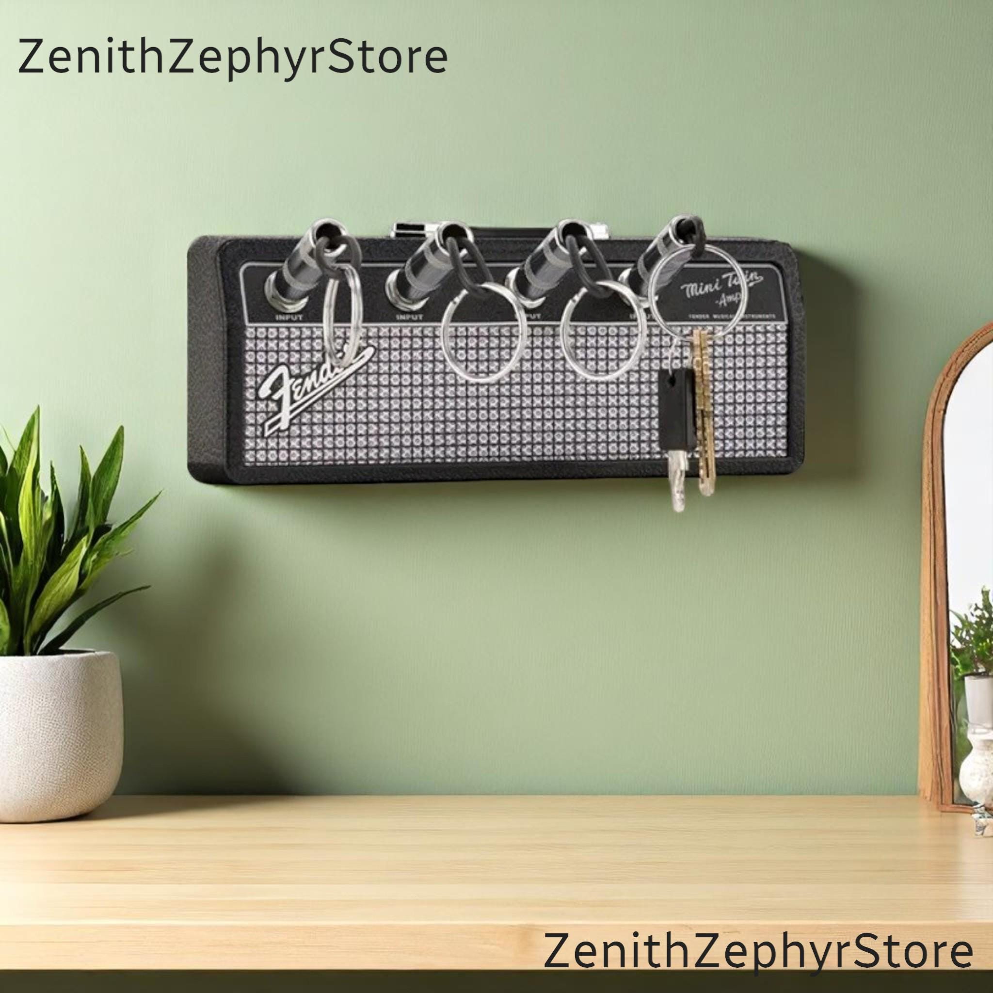 Music Amp Style Key Holder | Wall Mounted Guitar Amp Key Storage Holder | Includes 4 Keys/Keyrings | Home Decoration