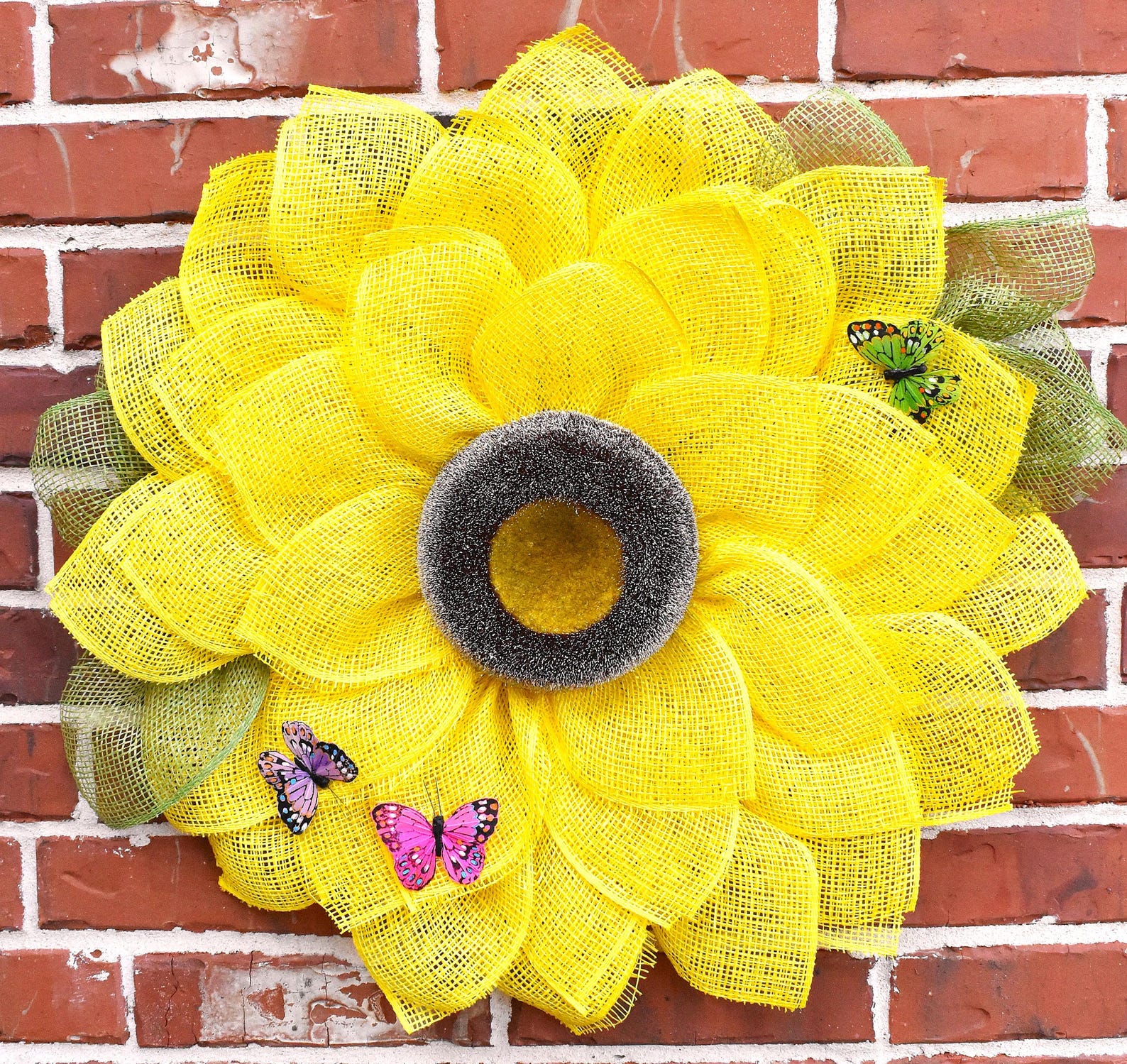 Yellow Sunflower Wreath for Front Door - Etsy