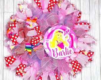 Barbie Doll Wreath: Whimsical Pink Decor for Collectors