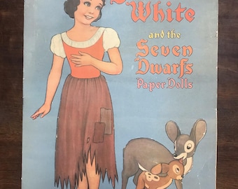 Disney's Snow White and the Seven Dwarfs Paper Doll Book 1938 Complete