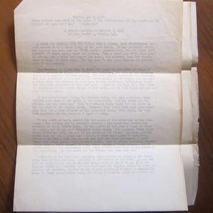 May include: A vintage, handwritten letter with a quote from the Bible, Psalm 83:7, "Deep calleth unto deep, the noise of thy waterfalls." The letter discusses the beauty of nature and the importance of finding peace in the midst of chaos.