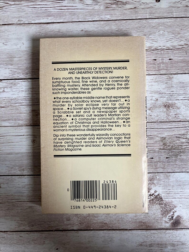 Casebook Of The Black Widower by Isaac Asimov 1981 Mass Market Murder Mystery image 2