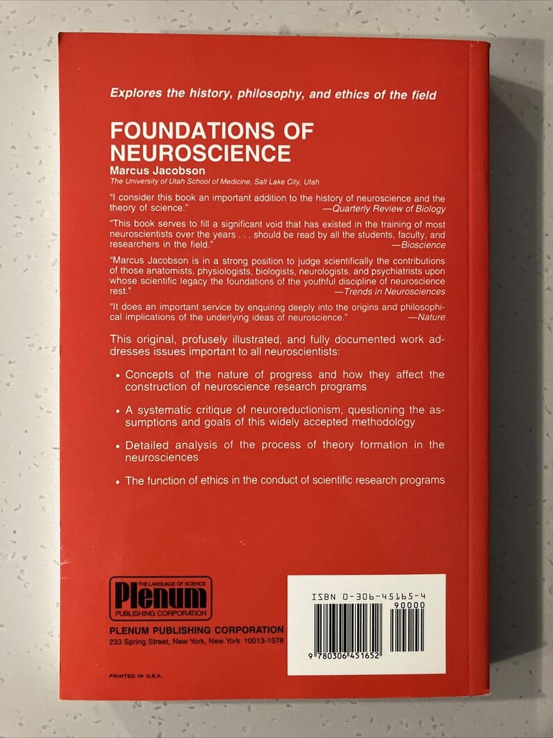 Foundations of Neuroscience de Jacobson, Marcus 1995 Couverture souple image 2