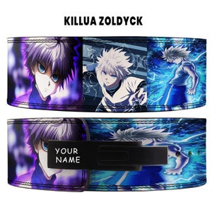Ceinture KILLUA ZOLDYCK pour dynamophilie Ceinture à levier personnalisée | Puissance de musculation | ceinture, ceinture de sport en cuir anime | Ceinture d'haltérophilie |