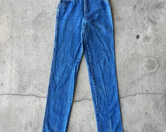 1980s ROCKY MOUNTAIN Jeans W30-31 Blue Color Crease Leg