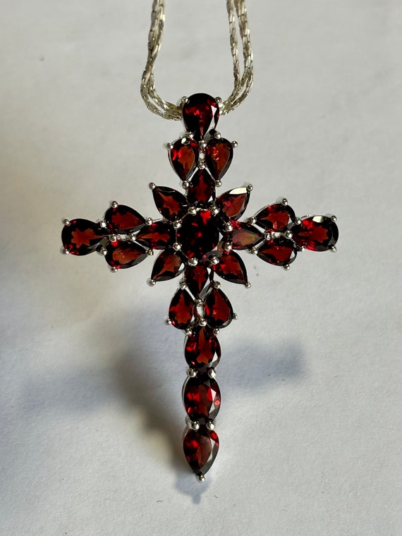 Gemstone Cross With Chain - image 1
