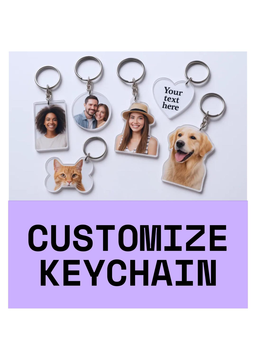 Custom Photo Acrylic Keychain: Personalized UV Printed Gift - Etsy
