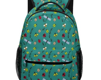 Durable Children's School Backpack with Insect design