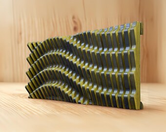 Modern Wood Acoustic Wall Panel: Parametric 3D Wall Art (32"x16")