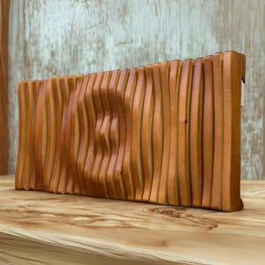 Modern Wood Acoustic Wall Panel - 3D Parametric Wall Art - Modern 3D Wood Wall Art for Living Room or Studio 32"x16"