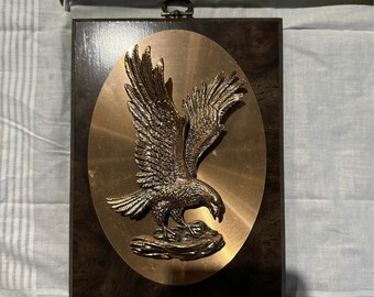 Bronze Eagle on wood plaque