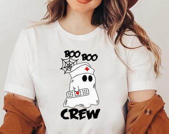 Boo Boo Crew Nurse Shirt, Funny Ghost Halloween Tee, Nurse Halloween Costume T Shirt, Spooky Medical Top, Cute Fall Outfit for Nurses