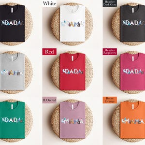 a collection of t-shirts with the word "SPADA" printed on them, arranged in a grid pattern.