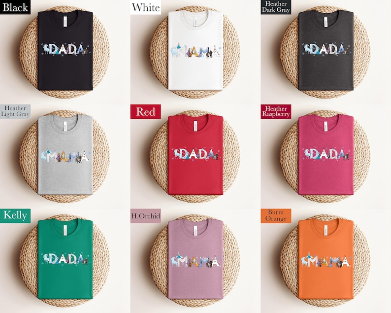 a collection of t-shirts with the word "SPADA" printed on them, arranged in a grid pattern.