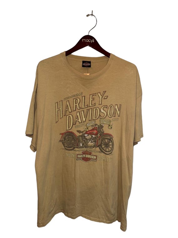 ★Harley Davidson★ No1 MKE SEOUL T-shirt Cream HH15111303 Vintage Harley Davidson Seoul Korea T-Shirt Sz. XL