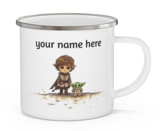 Custom Design Mug, Custom Text, Cute Star Wars Figures Camping Mug