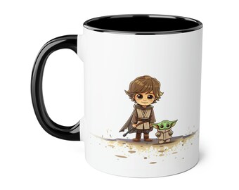 Luke Skywalker and Grogu Cute Accent Star Wars Mug